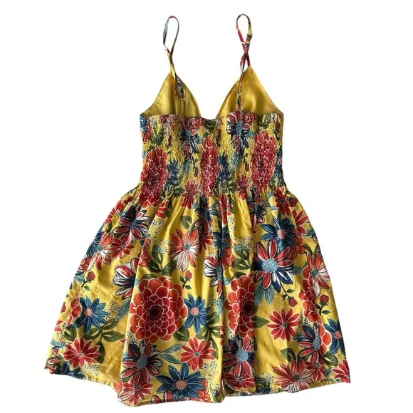Xhilaration Women’s Yellow Dress with Red Floral Print in size Small - Picture 3 of 5